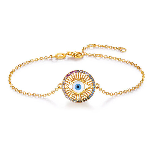 925 Gold Moissanite Evil Eye Bracelet
