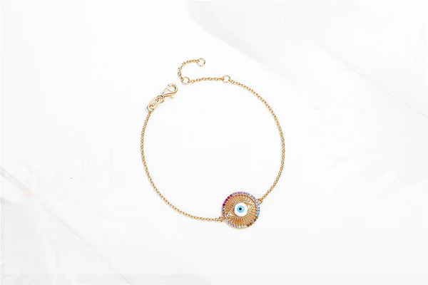 925 Gold Moissanite Evil Eye Bracelet