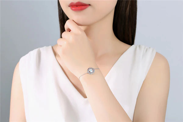 925 Gold Moissanite Evil Eye Bracelet