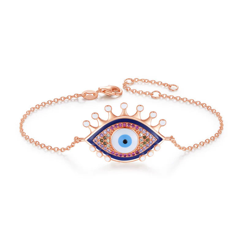 Good Lucky Evil Blue Eye Adjustable 925 Sterling Silver Bracelet