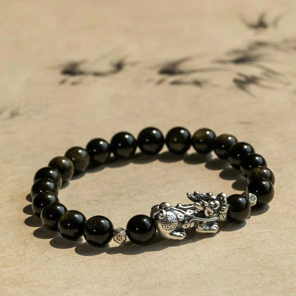 Gold Obsidian Pixiu Fengshui Bracelet Product Details