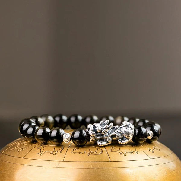 Gold Obsidian Pixiu Fengshui Bracelet Product Details