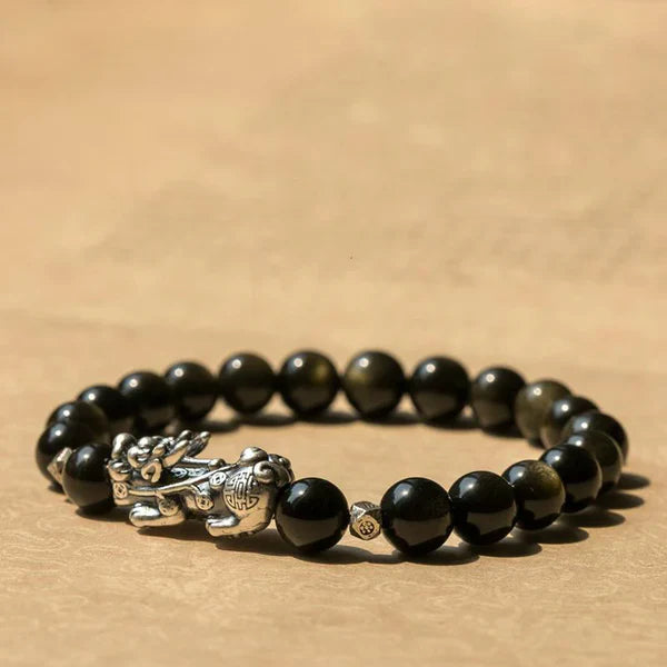 Gold Obsidian Pixiu Fengshui Bracelet Product Details