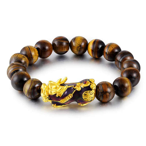 Yellow Tiger Eye Color Changing Pixiu Protection Bracelet Product Details